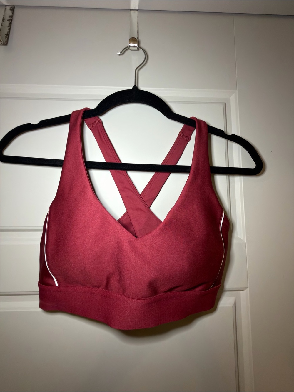 Aritzia Burgundy Crisscross Sports Bra